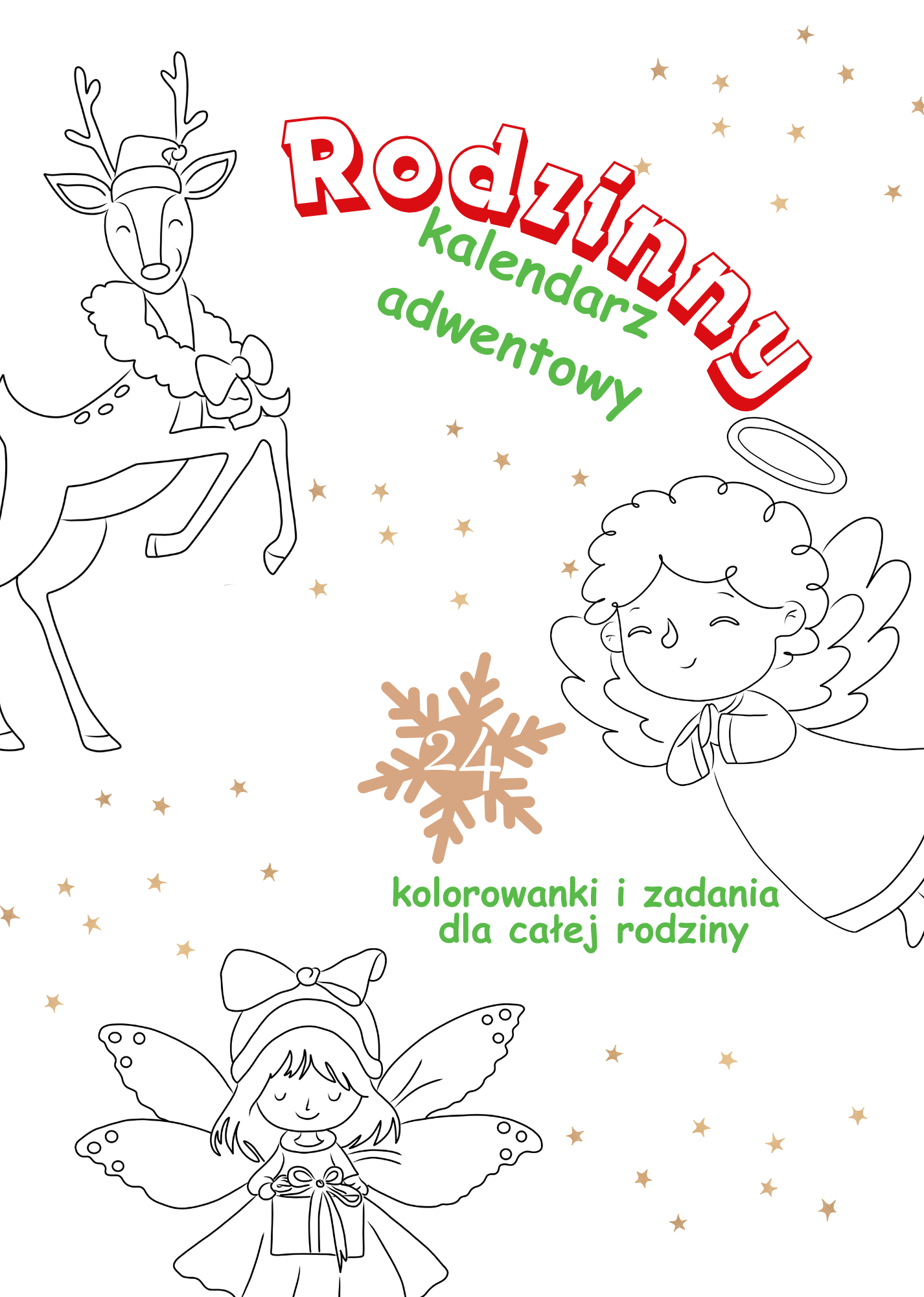 Rodzinny kalendarz adwentowy do kolorowania - obrazek 2