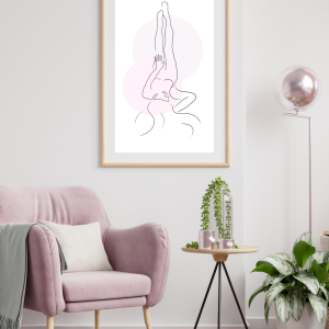 Plakat ścienny kobieta róż